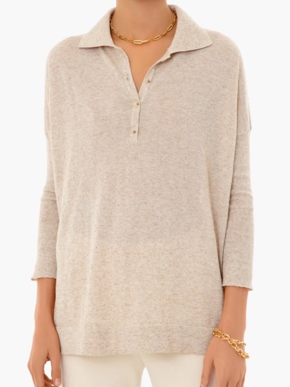Tuckernuck Clayton Beige Polo Sweater